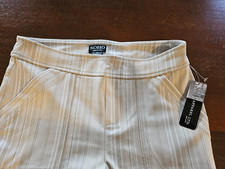 Soho Apparel Beige  White Stripe Stretch Dress Ankle Pants Size Medium MFRP 48