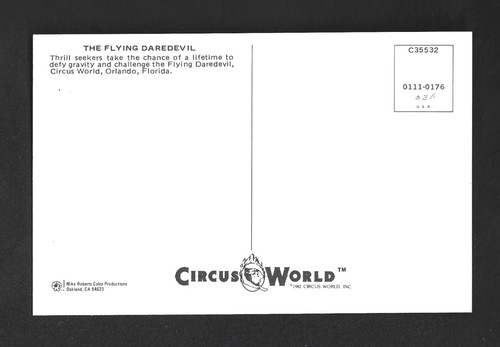 POSTAL: LA MONTAÑA RUSA DEL TEMERARIO VOLADOR - MUNDO DEL CIRCO - ORLANDO, FLORIDA - Imagen 2 de 2