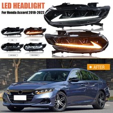 For 10th Gen Honda Accord 2018-2022 Pair LED Headlights Assembly Start Animation