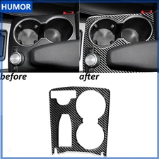 Carbon Fiber Console Water Cup Holder Panel Trim For Benz C-Class W204 2007-2014