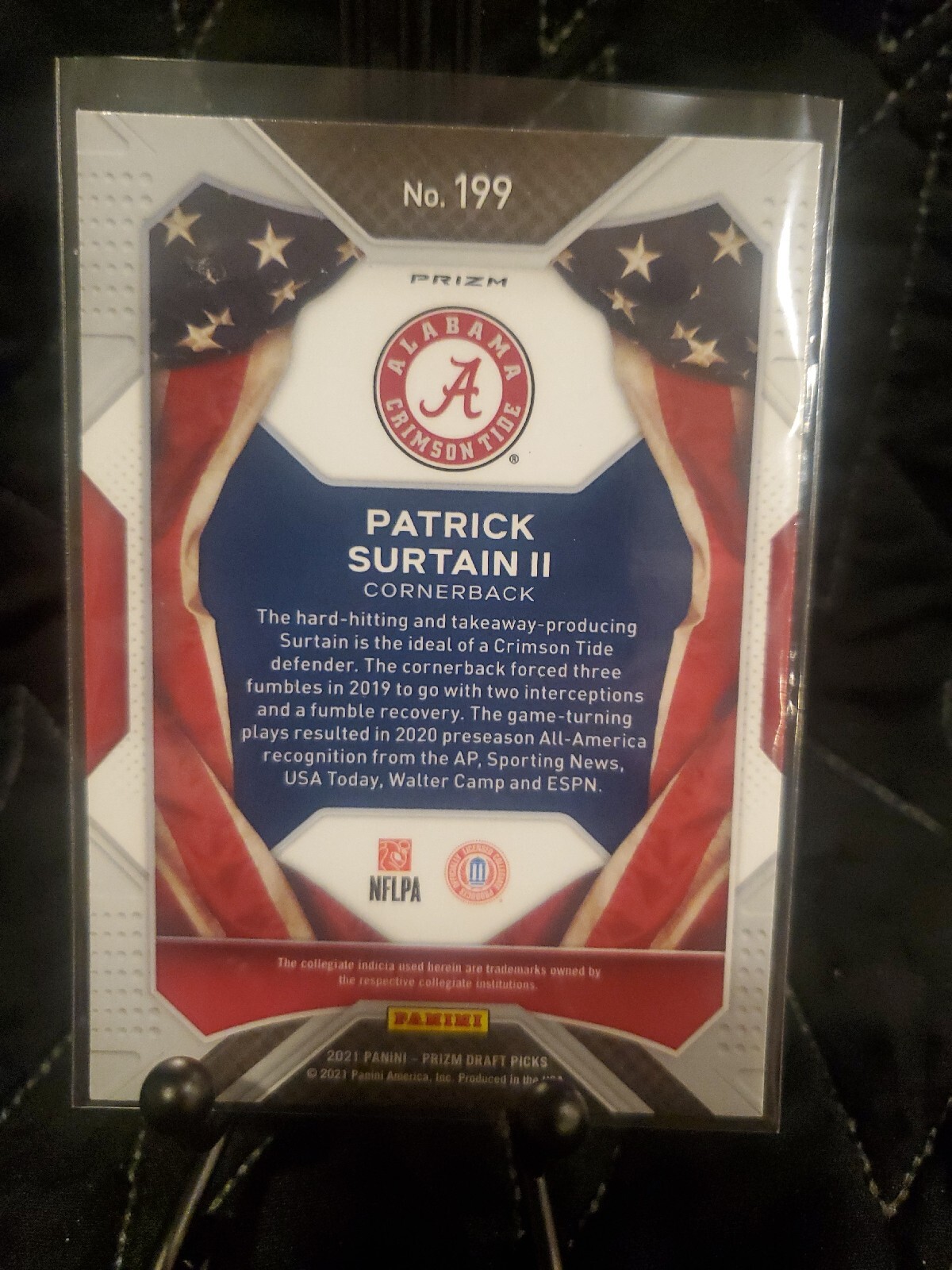 2021 Prizm Draft Picks Base All American 199 Red Wave Patrick Surtain 