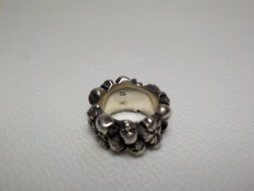 VINTAGE WERKSTATT MUNCHEN STERLING SILVER SKULL RING GERMANY - Picture 8 of 13