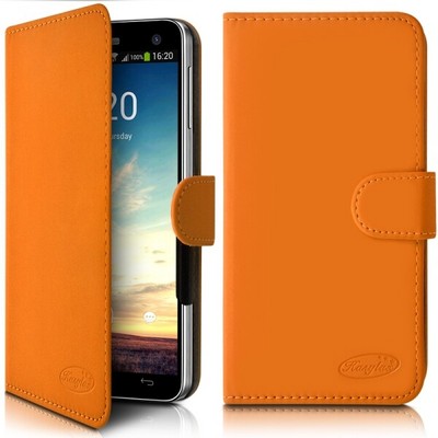Cover Wallet Case Universal S Color Orange for Archos 50c Platinum
