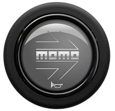 Genuine Momo anthracite steering wheel horn push button.Grey, silver arrow logo.