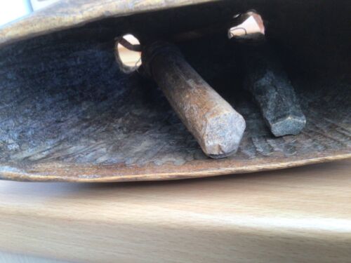 Large handcrafted primitive tribal vintage wooden cow bell/cowbell - Picture 14 of 14