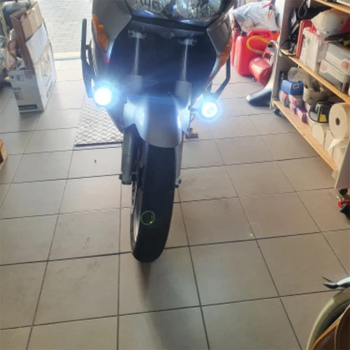 2x Faro LED Moto Angel Eye Faro LED Anteriore Universale Bianco - Foto 7 di 12