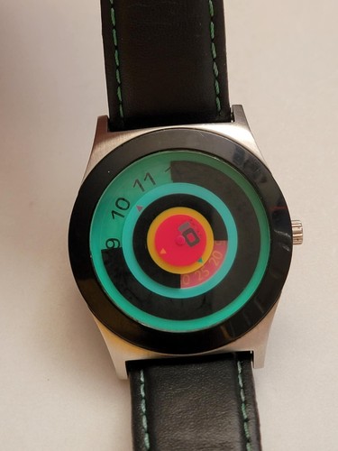 01 The One Spinning Wheel Multicolor Men's Watch Black Leather Strap