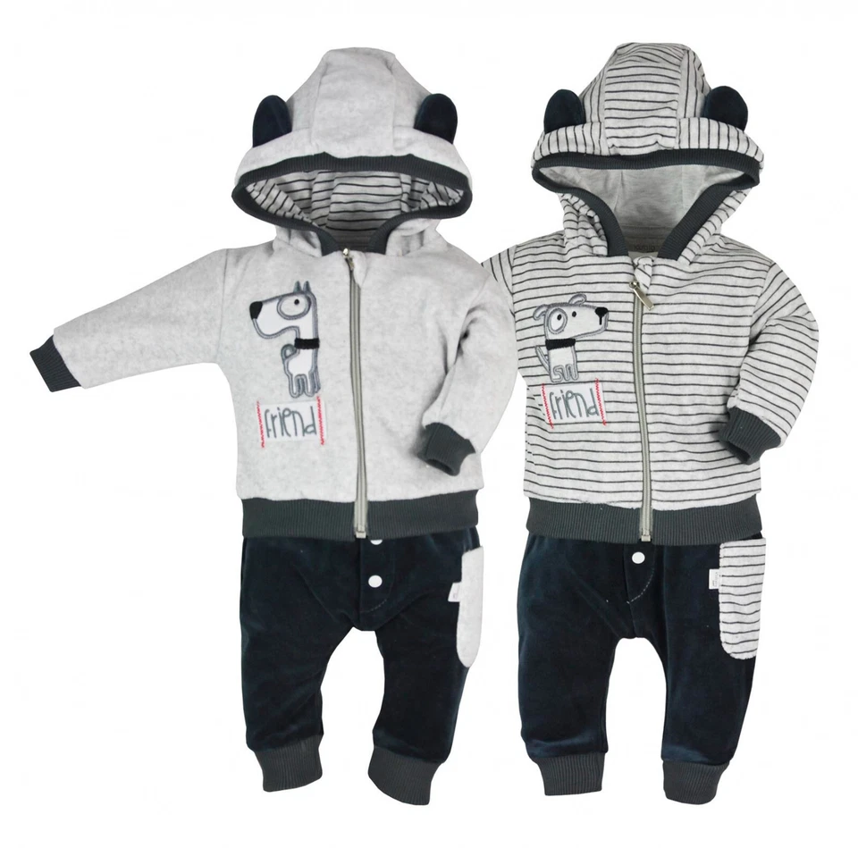 KOALA BABY NEU Baby Jungen Set 2-teilig Jacke mit Kapuze + Hose Jogginganzug Gr 62 68 74 80