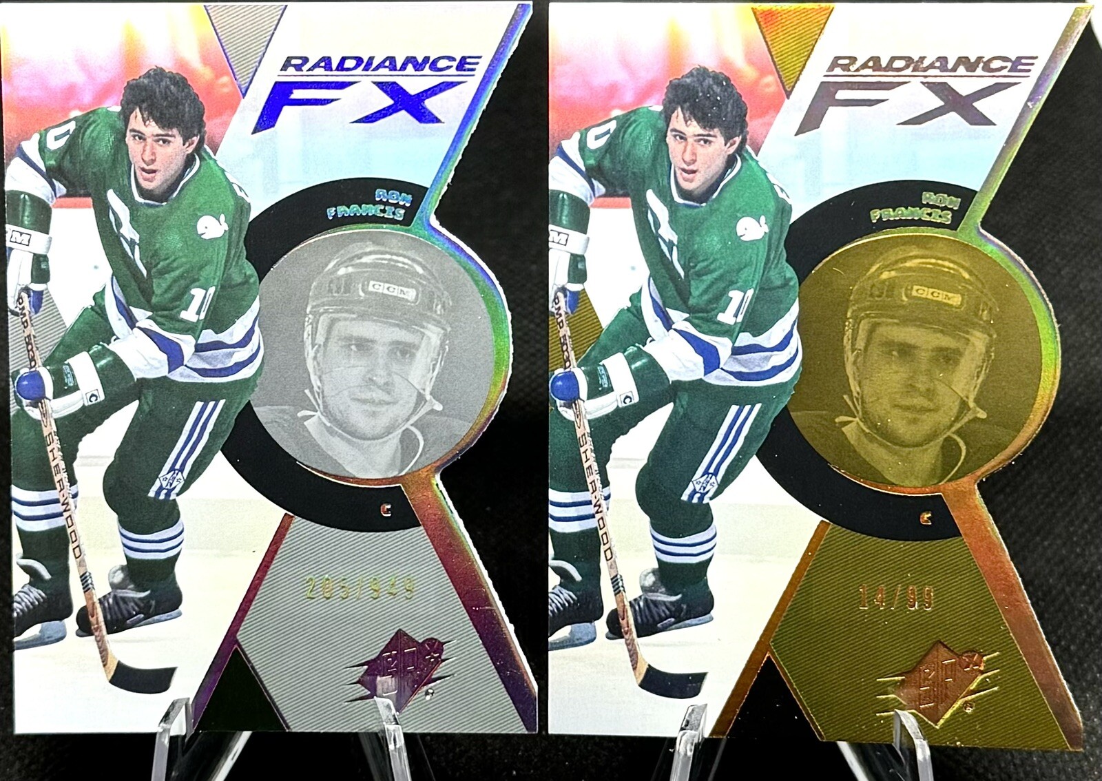 (2) 2023-24 Upper Deck Spx Ron Francis Radiance FX Gold /99 Hartford Whalers NHL
