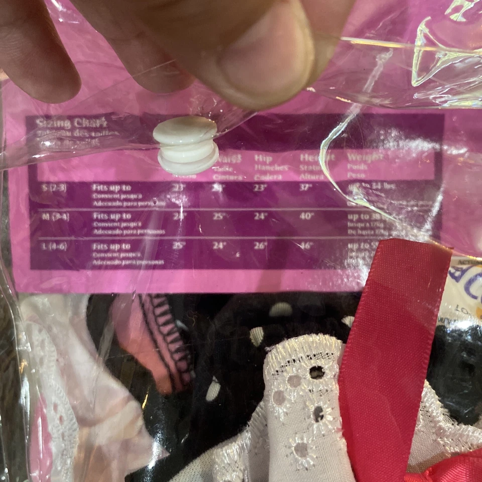 Muñeca de trapo Dolly Raggedy Ann disfraz para niños pequeños rosa negro talla 4-6 con peluca Halloween Foto 4 de 4