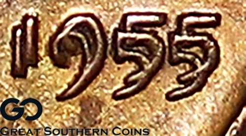 1955/55 DDO Lincoln Cent Wheat Penny Doubled Die Obv, Choice BU++ Key Date ERROR - Picture 3 of 5