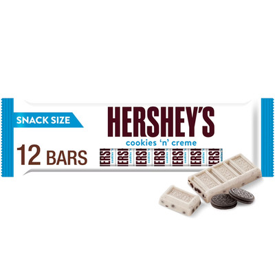 Hershey s Cookies  n  Creme Snack Size Candy Bars   0.45 oz, Pack of 12