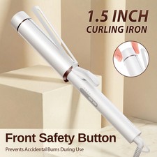1.5 Inch Extra Large Curling Wand for Long Hair, Ceramic Tourmaline Barrel, 40M