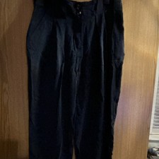M&S Collection Navy wide leg 3/4 culottes Regular Fit 14 27.5" 31" Pockets