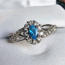 Neon Apatite Silver Ring