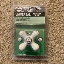 DANCO UNIVERSAL Decorative Cross Handle W/Hot-Cold, Diverter Buttons Fits Any