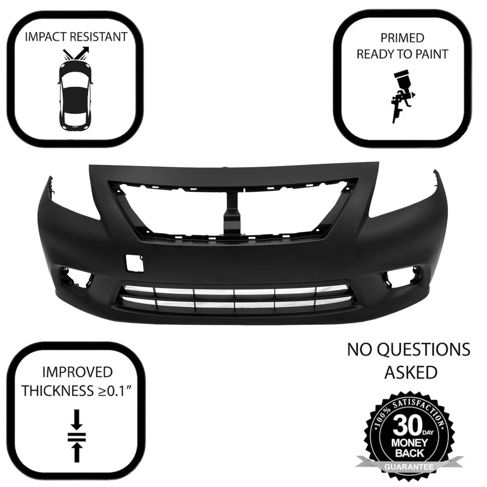 Cubierta de parachoques delantero imprimada para Nissan Versa 1.6 S SL SV 2012-2014 Advance Sense Foto 3 de 4