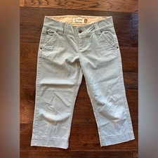 Vintage 2004 Old Navy Blue and Tan Wide Leg Crop Pants- size 6