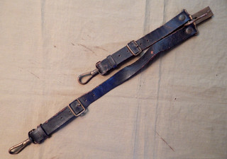 Spanish American War U.S. Army Black Leather Sword Hangers with Brass Fittings