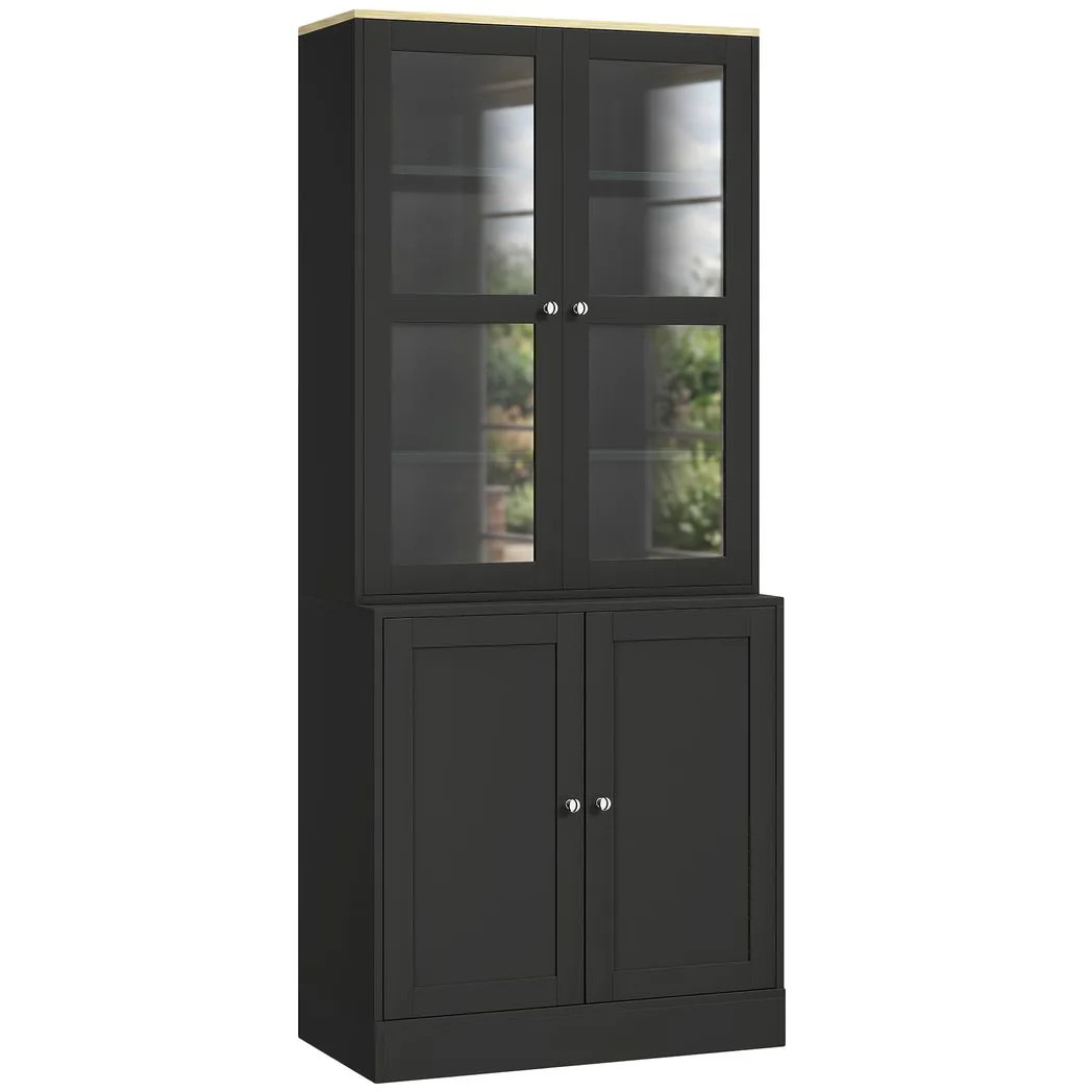 Homcom Black Modern Bookcase, Display Cabinet With Adjustable Shelves, - Image 2