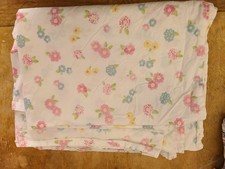 Pottery Barn Kids "Pink Blue Yellow Flowers" Twin Flat Sheet