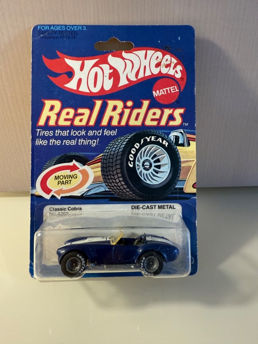 Hot Wheels Real Riders Classic Cobra 427 Shelby Blue Gray Hubs