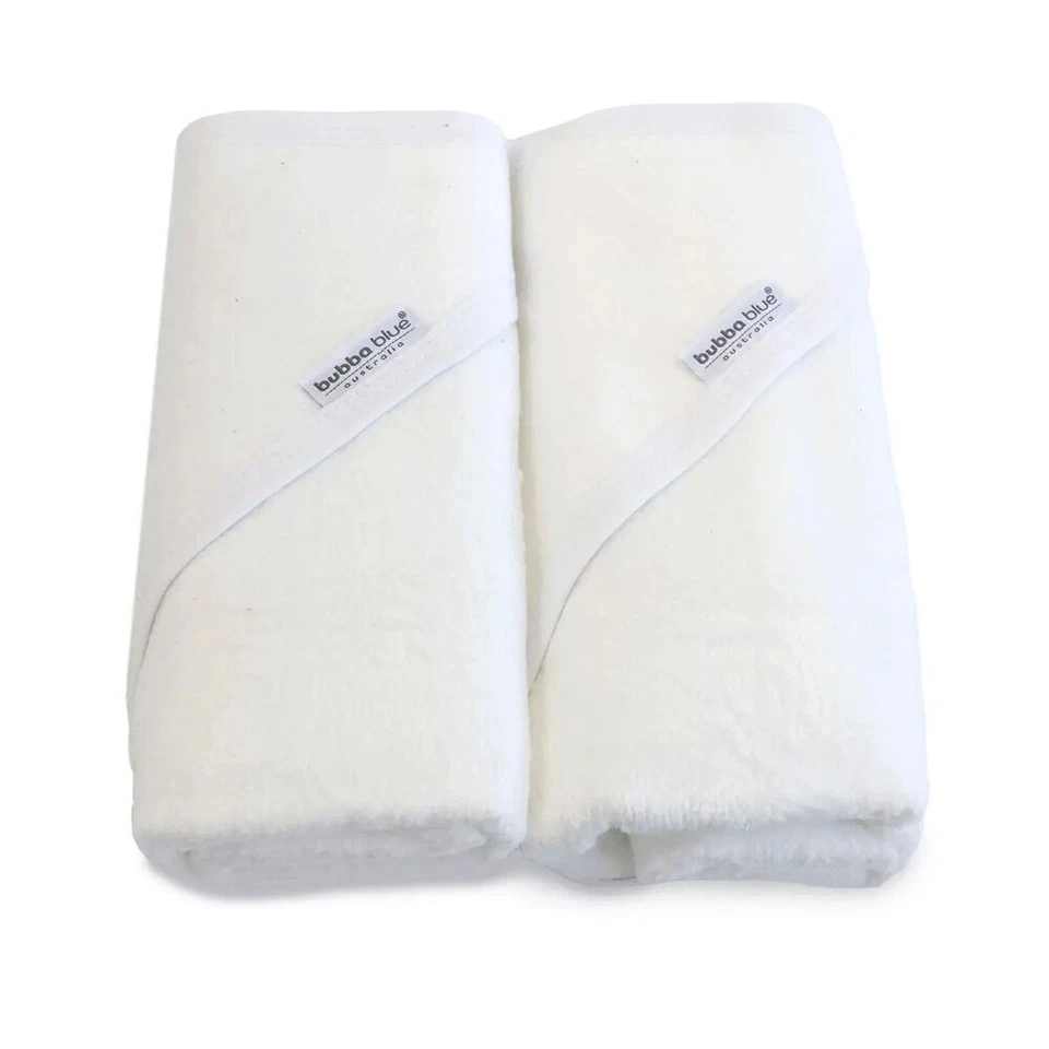 2pc Bubba Blue Bamboo Cotton Hooded Baby/Newborn/Infant Bath Towels White - image 3 of 3