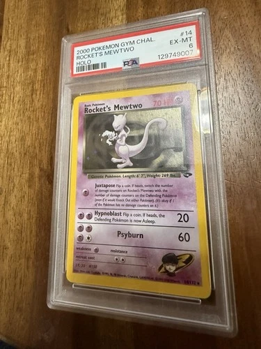 2000 POKEMON GYM CHALLENGE HOLO #14 ROCKET'S MEWTWO PSA EX-MT 6
