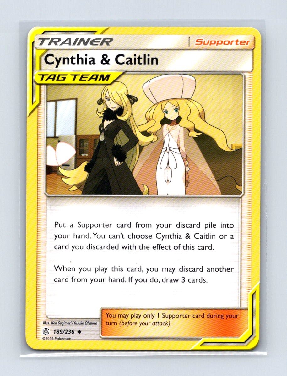Cynthia & Caitlin 189/236 Uncommon Cosmic Eclipse Pokemon Lightly Played