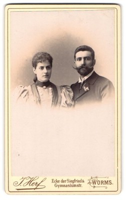 Photograph J. Herf, Worms, corner of Siegfried & Gymnasiumstr., portrait of a Pa 