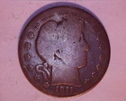 1911  BARBER HALF DOLLAR  VG **116-6