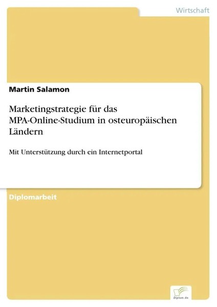 Marketingstrategie FüR Das Mpa-Online-Studium In OsteuropäIschen LäNdern Salamon-image