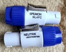 2pcs 4 pins MALE Audio Plug NEUTRIK SPEAKON NL4FC-White/blue NEW