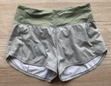 Women's Lululemon Speed Up Mid Rise Lined Short 4" Heathered Green  Size 4