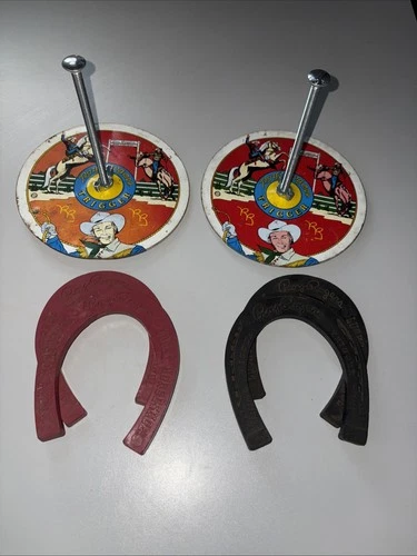 Vintage Roy Rogers & Trigger Tin Litho Horseshoe Game Ohio Art Co. Cowboy fun