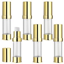 6 Pcs 15ml/0.5oz Vacuum Bottle Airless Pump Dispenser Refillable Travel Size ...