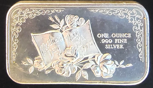1973 Mothers Day Madison Mint Engravable Holiday Bullion-999 Silver 1 Oz Art Bar