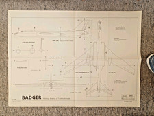 1955 Air Diagrams 6472 Tupolev Tu-16 Badger working drawing in 1/72scale.