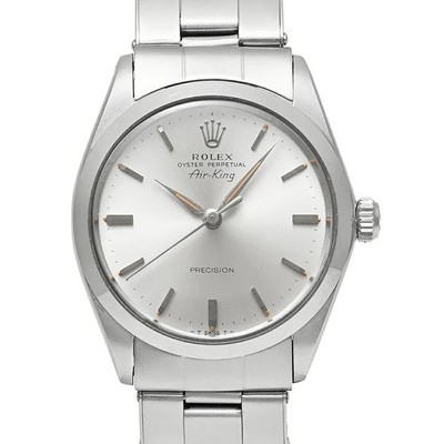 ROLEX Air King 5500 Silber Gehäusegröße 34mm x 34mm Herrenuhr gebraucht #599426