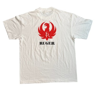 Vintage Ruger Firearms Phoenix Logo Graphic T-Shirt Mens White Short Sleeve L