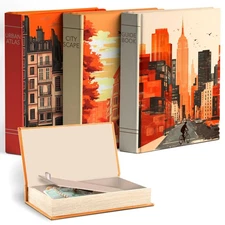 Decorative Book Storage Set – 3 Faux Books with Hidden Storage – Secret Compa...