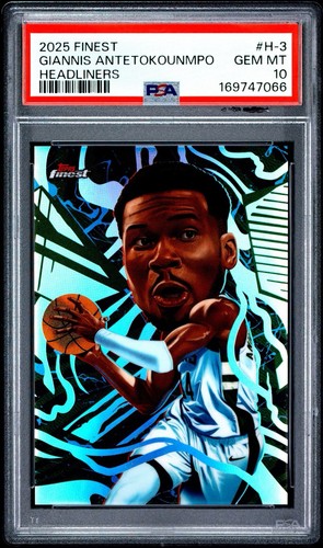 2025-26 Topps Finest Headliners Giannis Antetokounmpo #H-3 Case Hit PSA 10