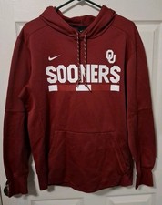 Oklahoma Sooners Hoodie Mens Medium Red Pullover Nike Swoosh Big Logo