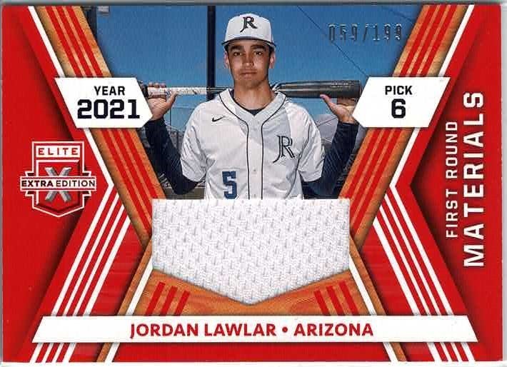 2021 Elite Extra Edition Jordan Lawlar First Round Materials Orange /199 FRM-JL
