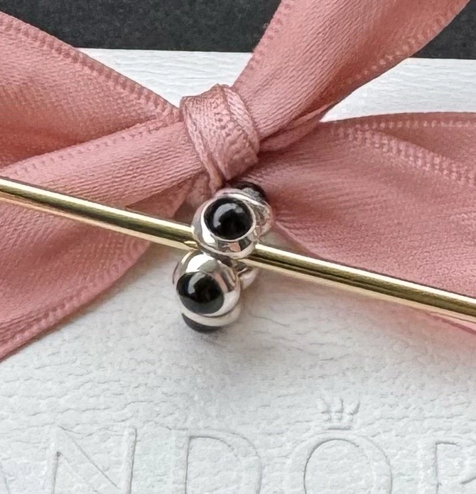 Original Pandora Charm, Spacer, Träne „Onyx“ 925 silber #790538O - Bild 3 von 4