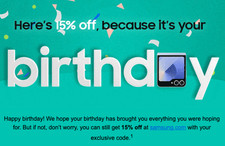 Samsung Birthday Code (15% Discount)