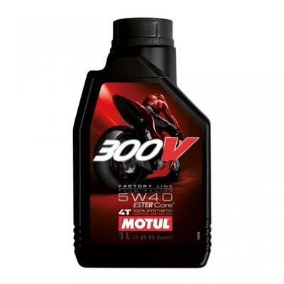 Bidon d'huile MOTUL 300V Road Racing 5W40 100% synthèse pour moto 1L Neuf - Photo 1/4