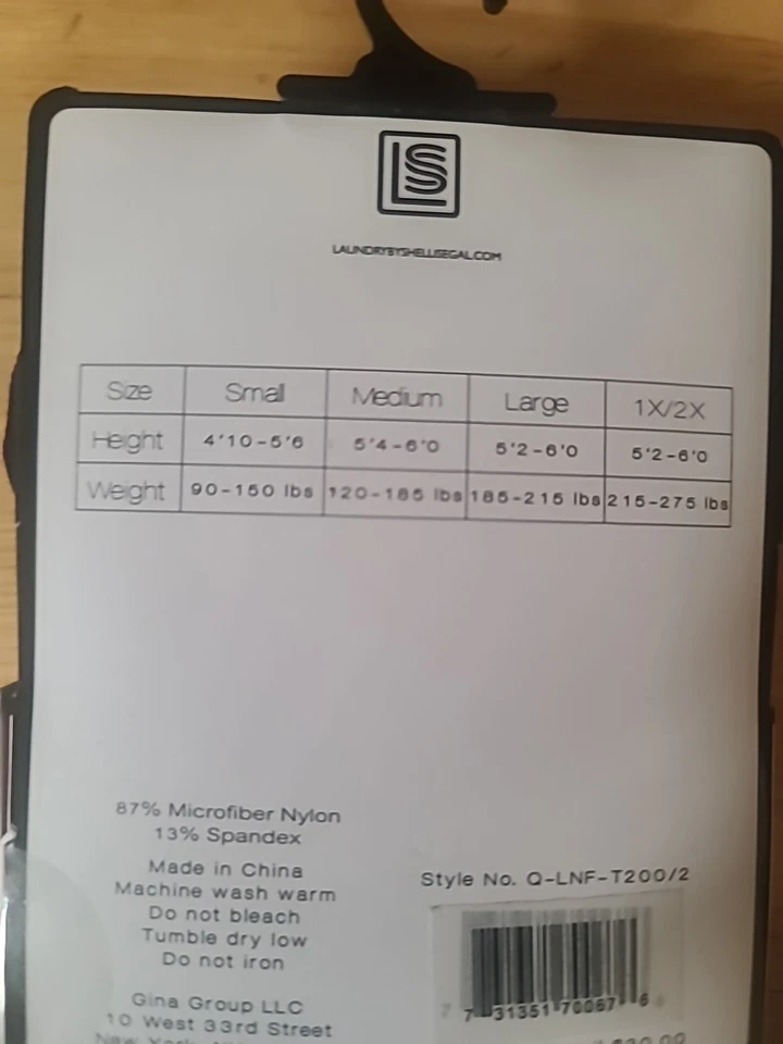 2 PAIRS LAUNDRY BY SHELLI SEGAL LOS ANGELES MICROFIBER FOOTED TIGHTS BLACK L NEW - Image 4 of 4