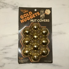 Vintage Bar Jan Gold Nuggets Lug Nut Covers NOS