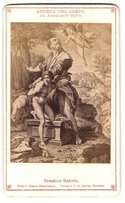 Fotografie Hanns Hanfstaengl, Dresden, Gemälde: Abraham´s Opfer, nach Adrea del 